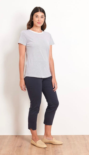 Foil 7/8 signature trapeze trousers - TRUE NAVY