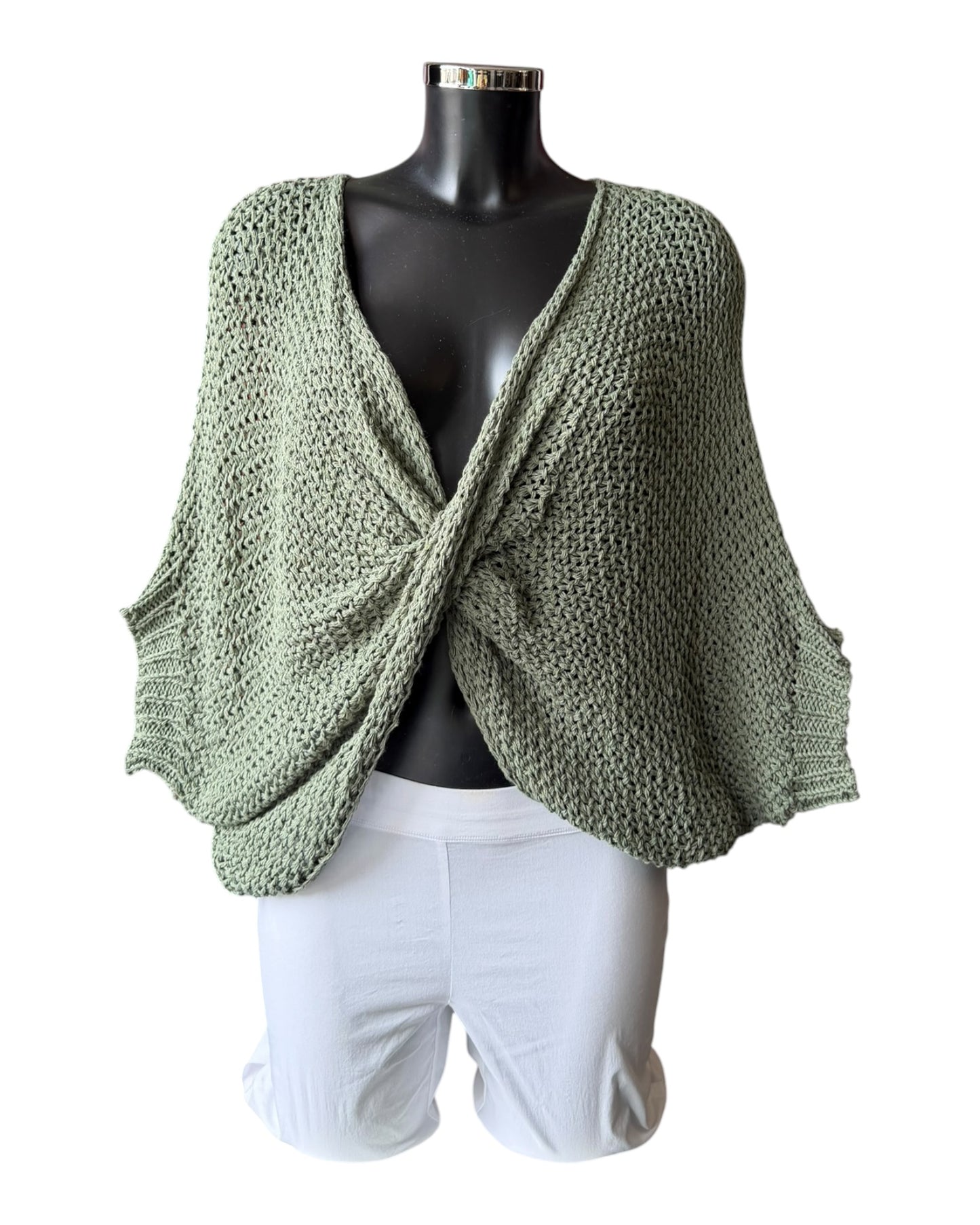 Lauren twist wrap layering jumper - Khaki