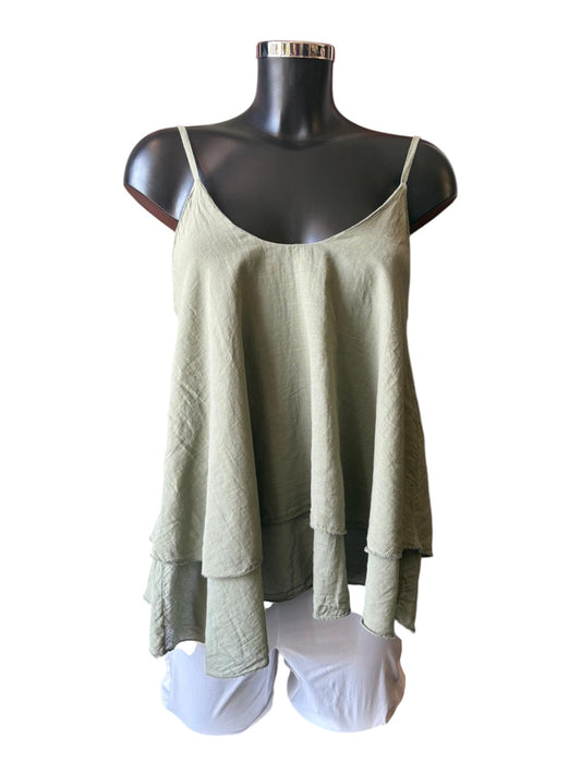 Melissa strappy swing vest - Khaki