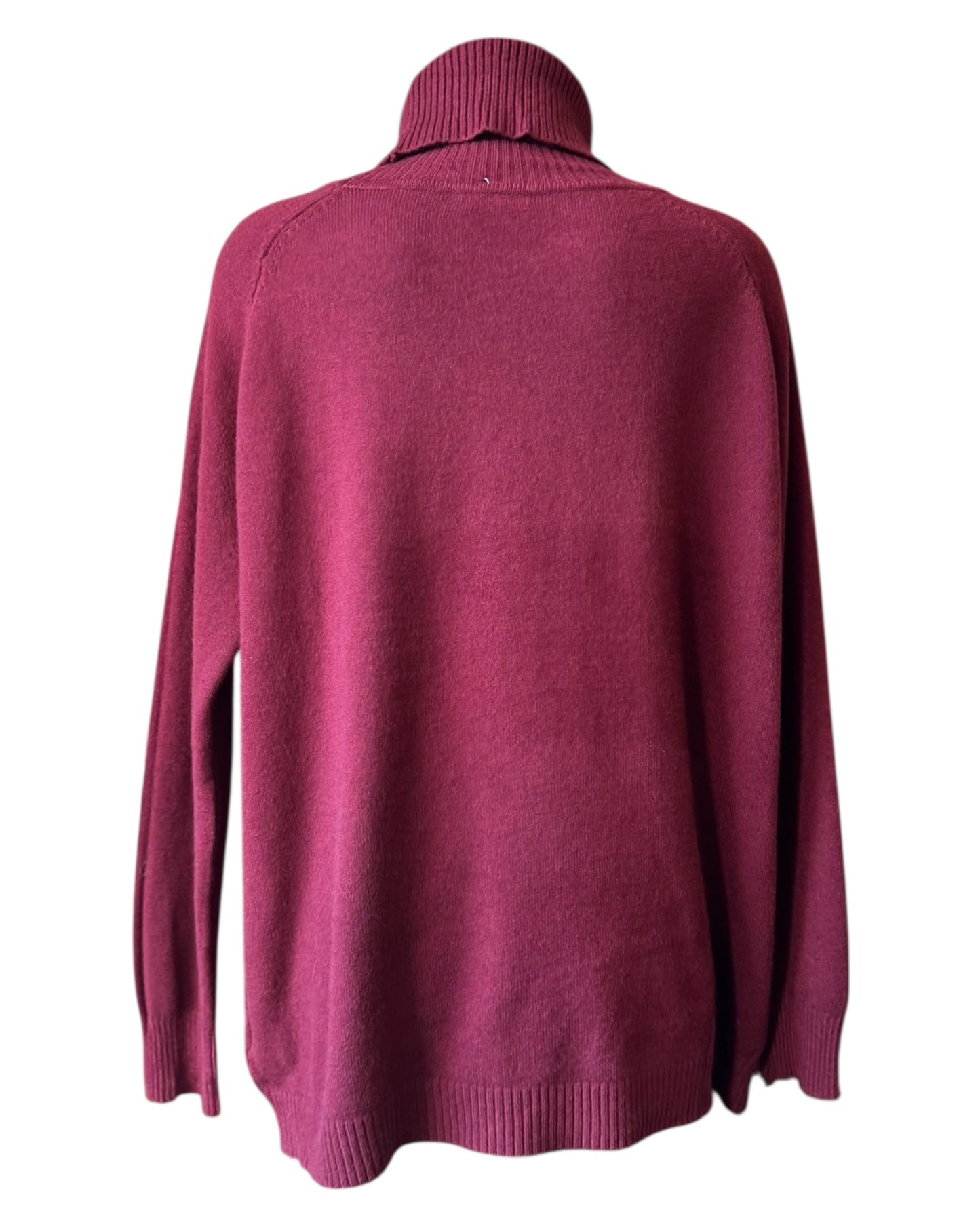 Eleanor soft knit roll neck pocket jumper - Bordeaux
