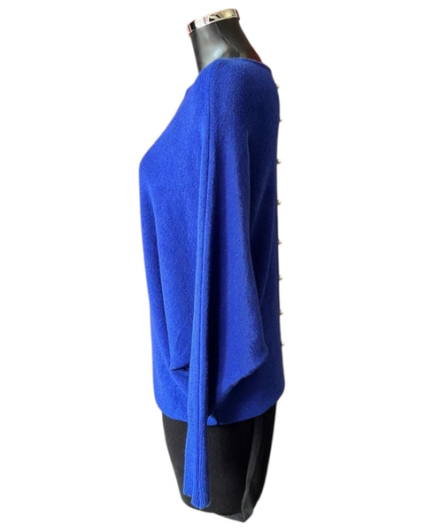 Cassie pearl back batwing jumper - Royal