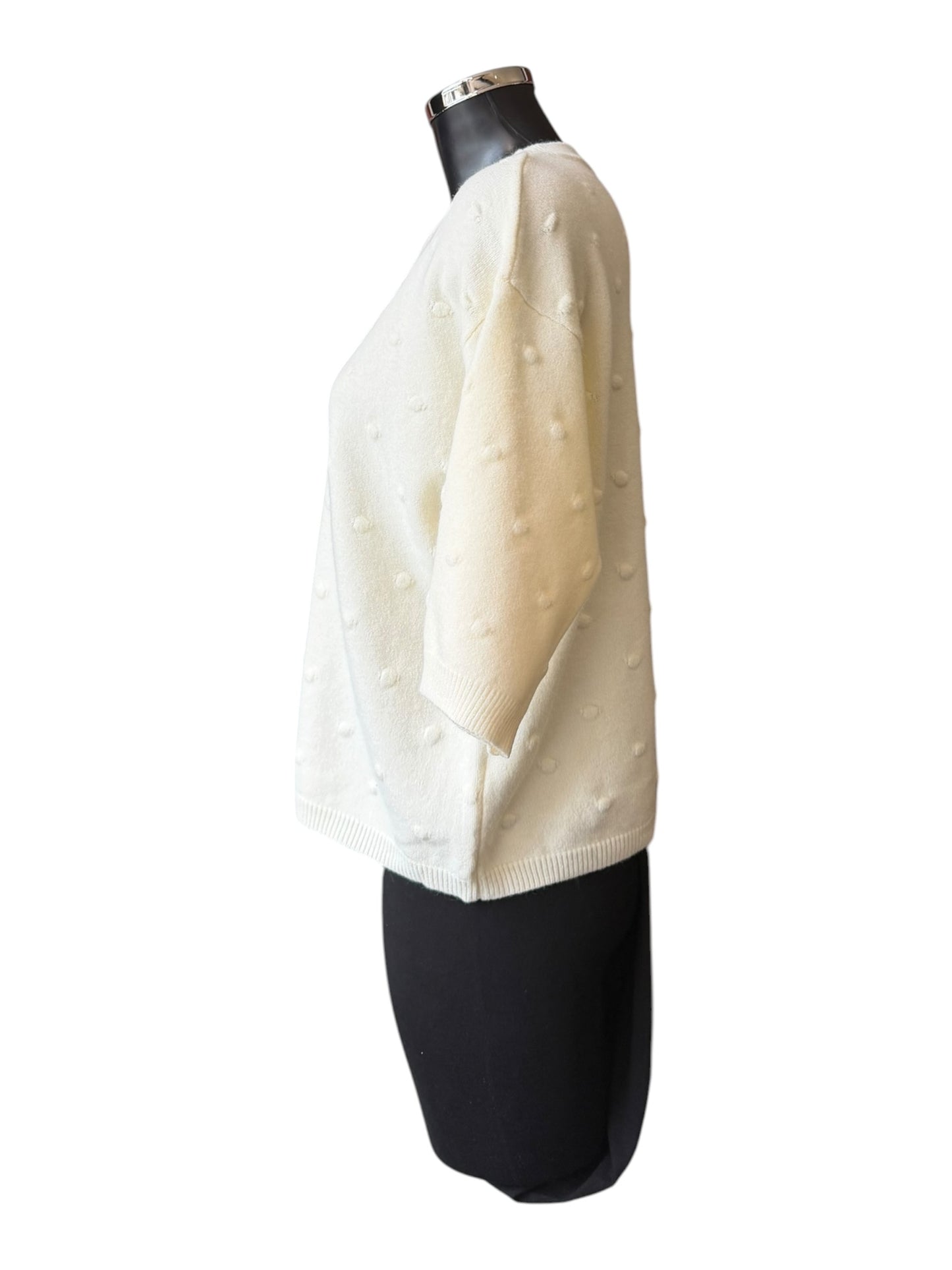 Sadie bobble knit short sleeve jumper - Ivory