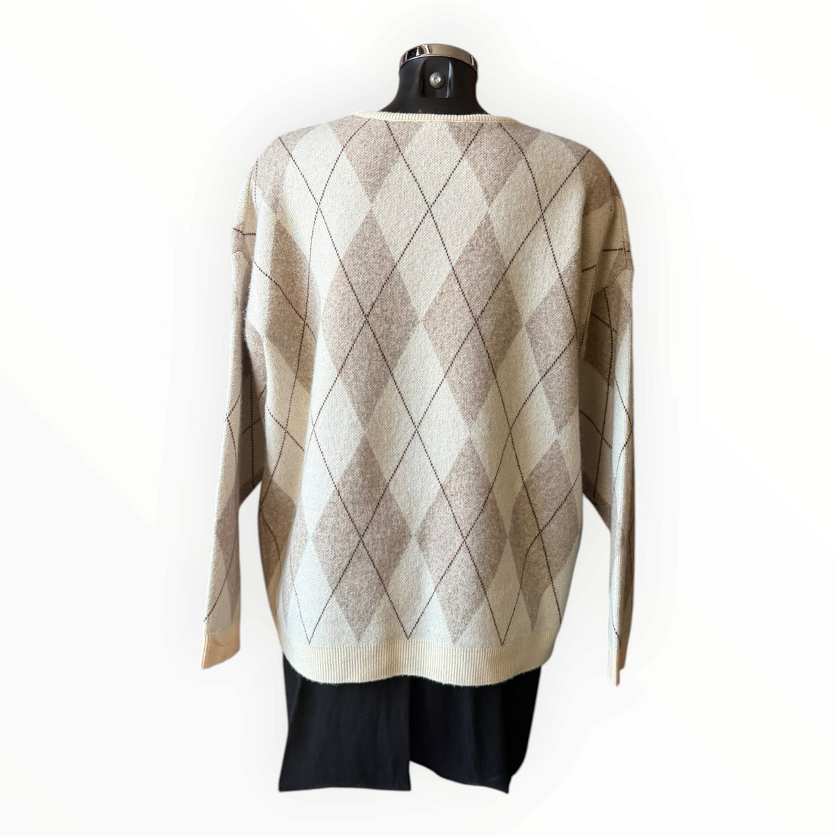 Amy argyle pattern round neck jumper