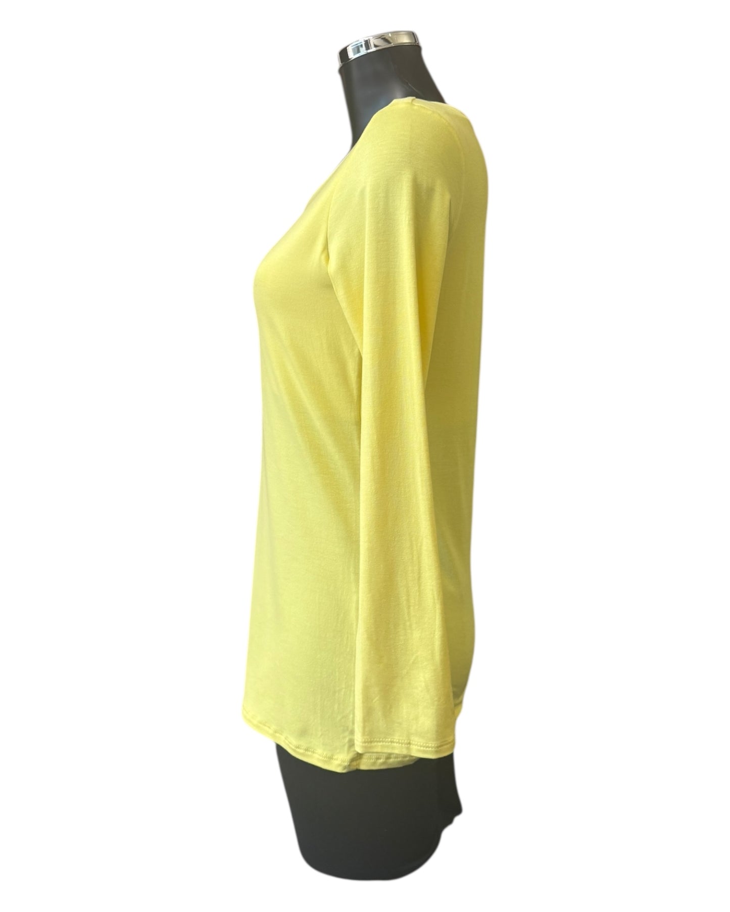 Bonnie basic layering long sleeve top - Lemon