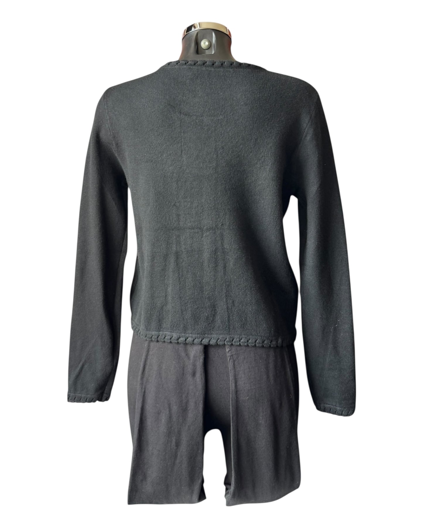 Sasha gold button cardigan - Black