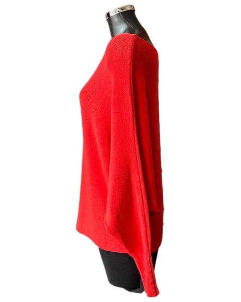 Cassie pearl back batwing jumper - Dark orange