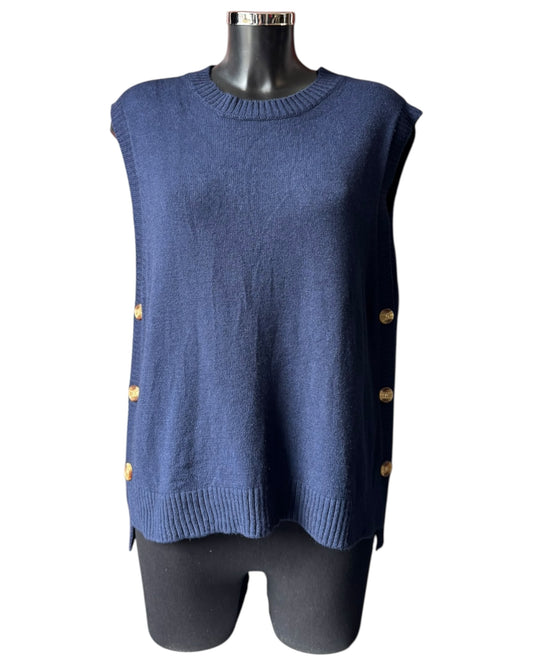 Macey soft knit tank top sweater - Navy