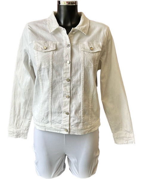 Orientique cotton denim jacket - White