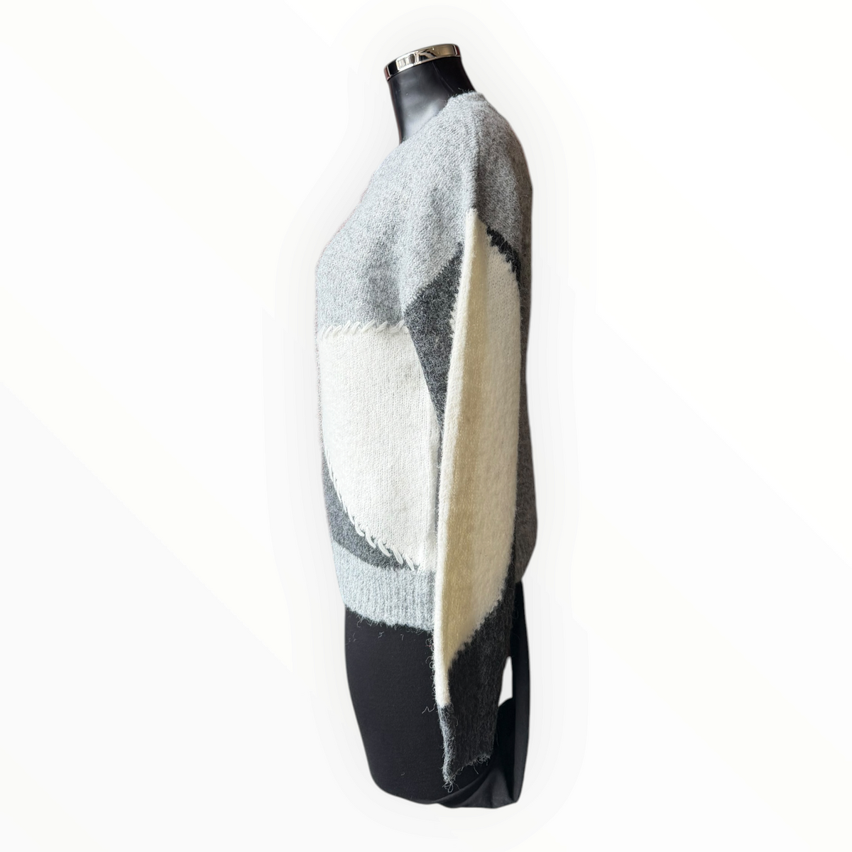Arabella grey wave soft knit jumper