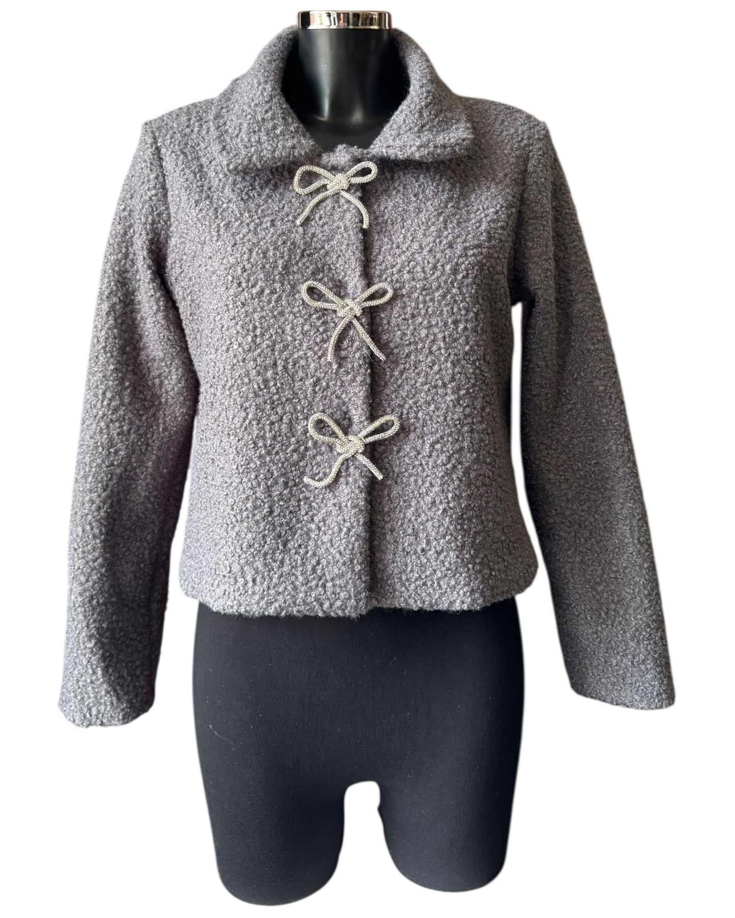 Yazz short boucle jacket - Grey