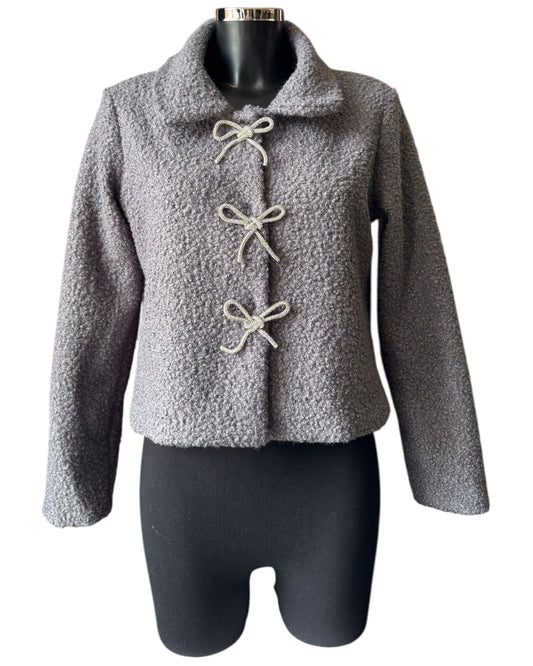 Yazz short boucle jacket - Grey