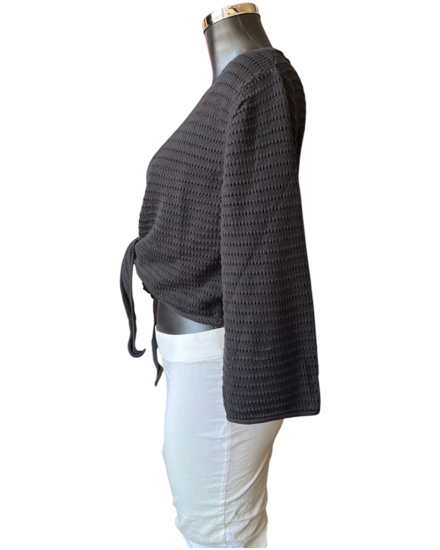 Orientique tie knit shrug - Black