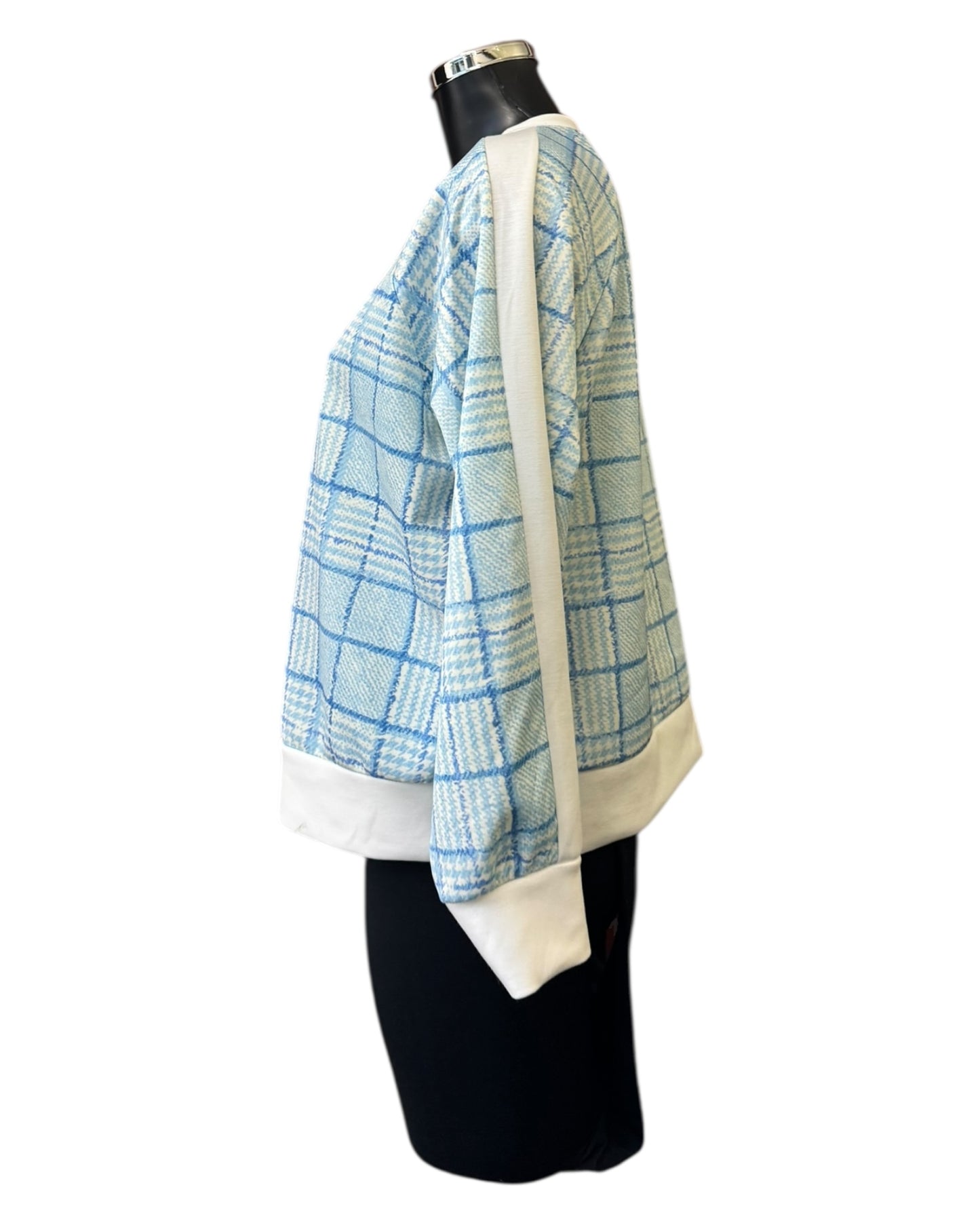 Phoebe check plaid sweatshirt - Blue