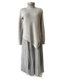 Greta 2 piece dress and polo neck jumper - Grey