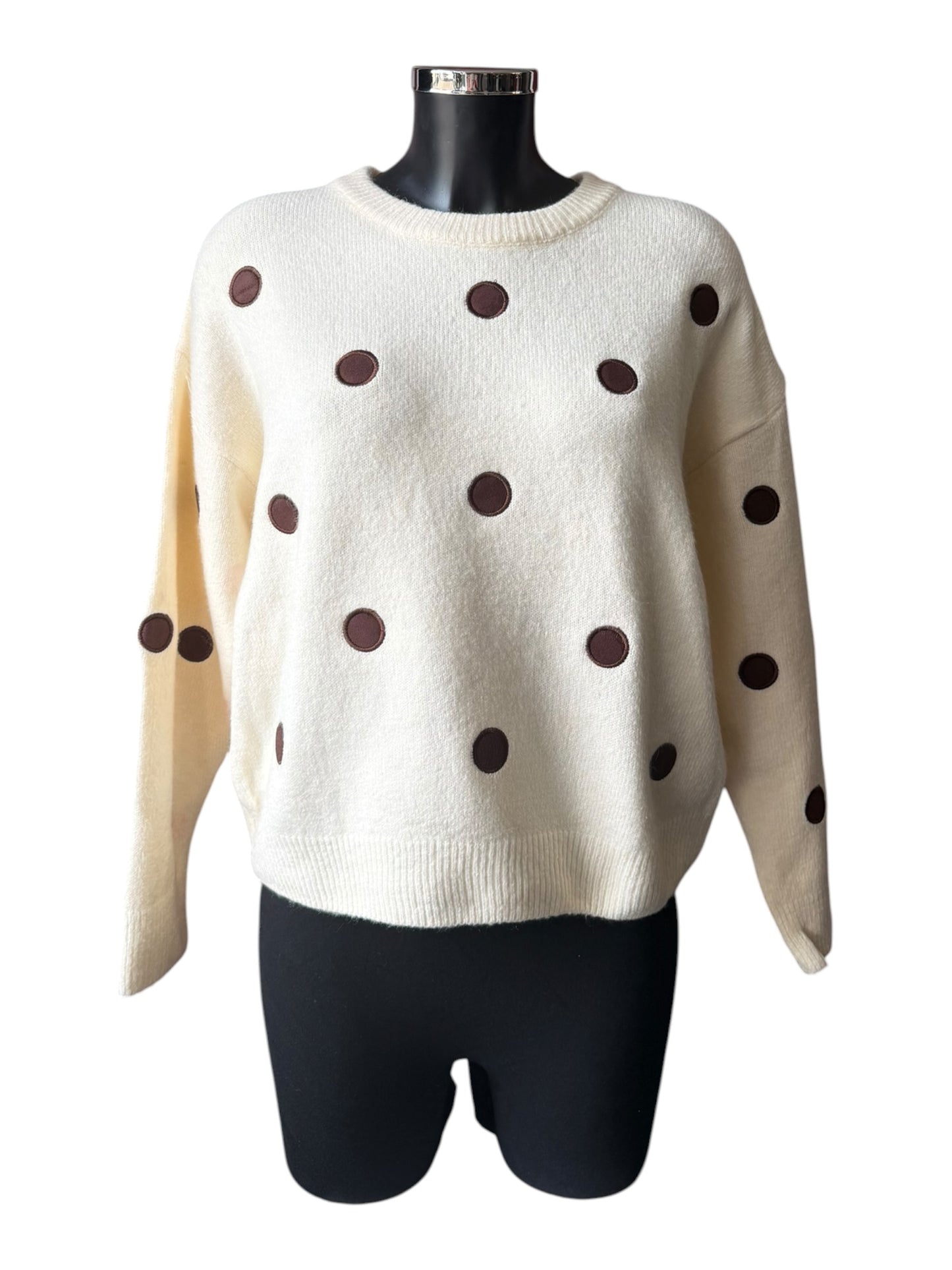 Gaynor crew neck polka dot jumper - Beige