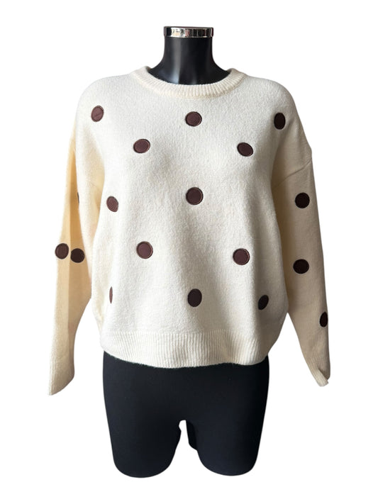 Gaynor crew neck polka dot jumper - Beige