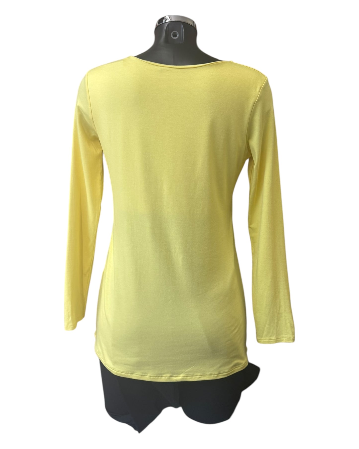 Bonnie basic layering long sleeve top - Lemon
