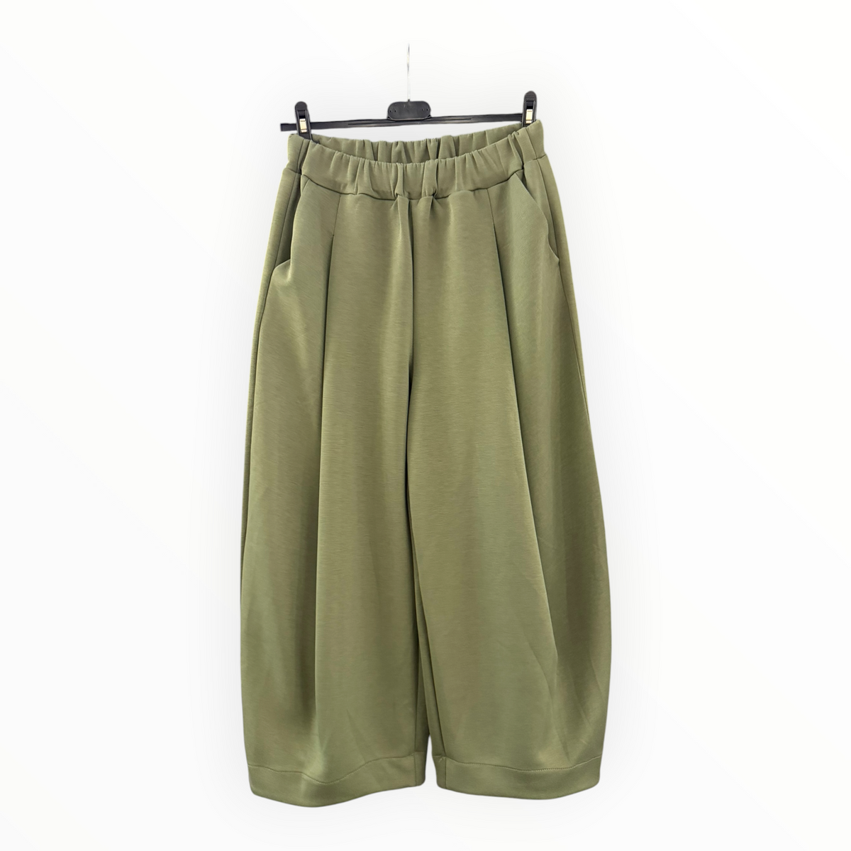 Bella barrel leg soft touch trousers - Khaki