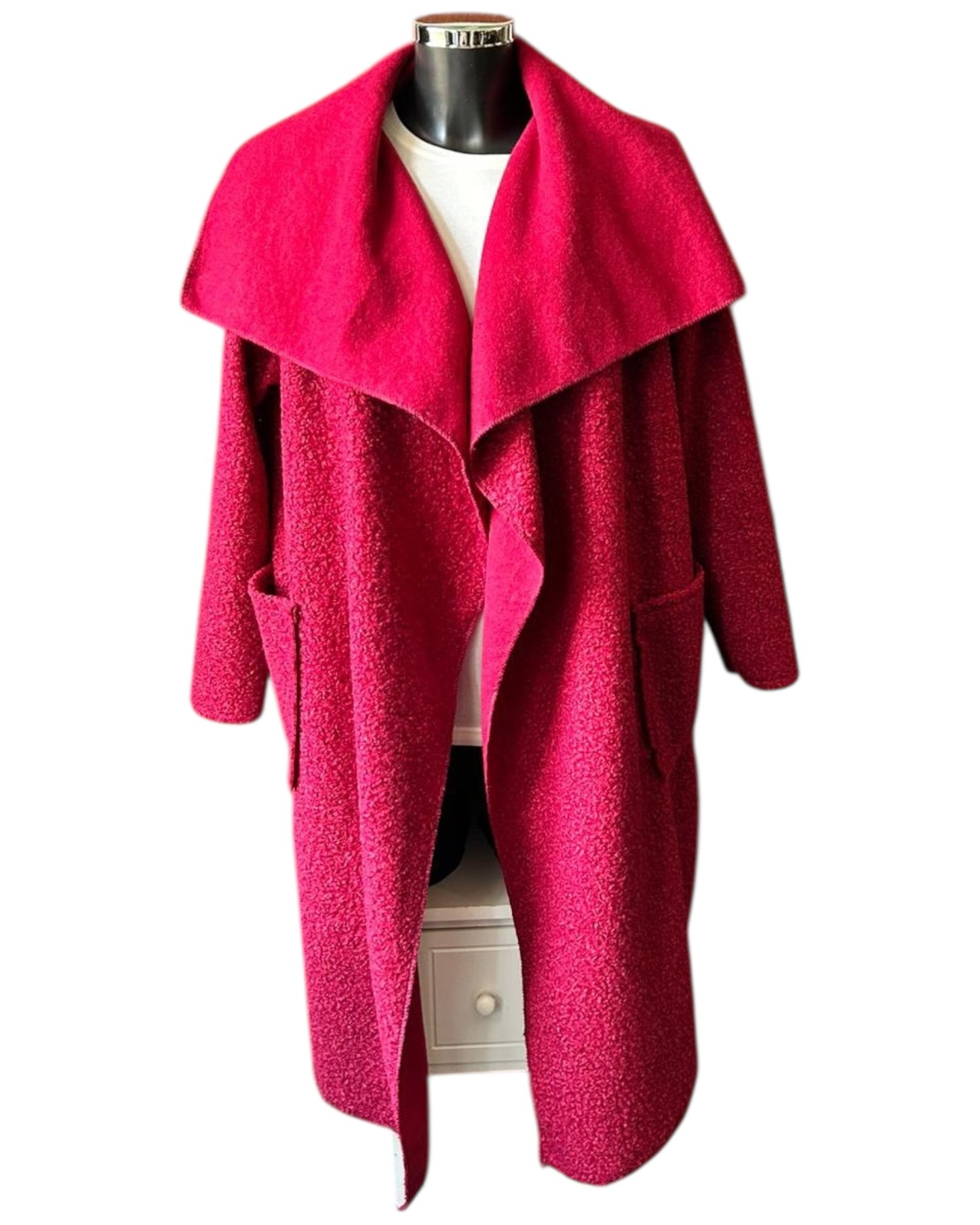 Delilah boucle waterfall coatigan - Bordeaux