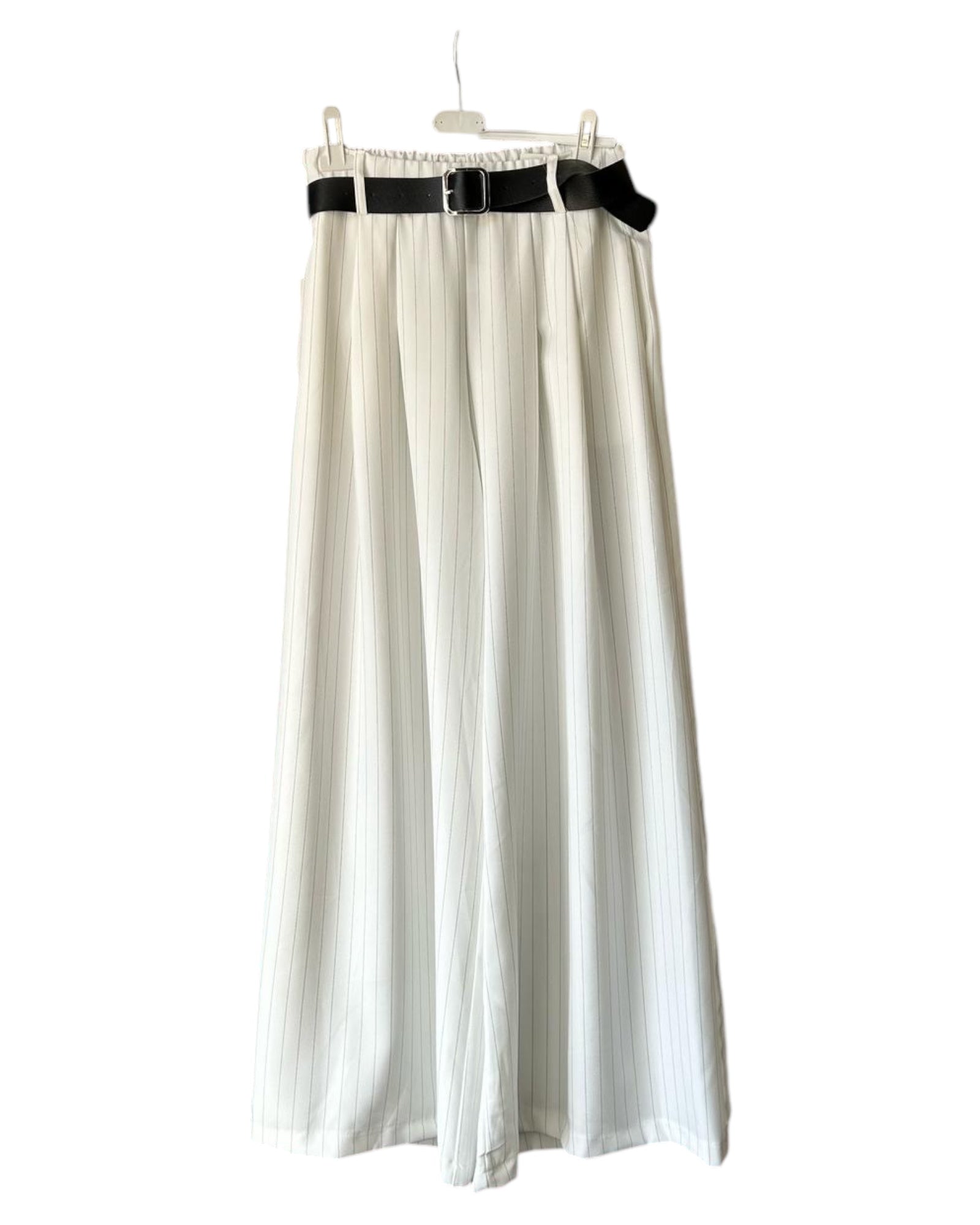 Charlie wide leg pinstripe trousers - White