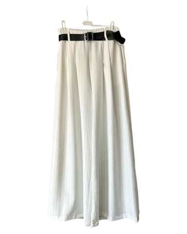 Charlie wide leg pinstripe trousers - White
