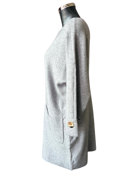 Leah premium knit tunic dress - Grey
