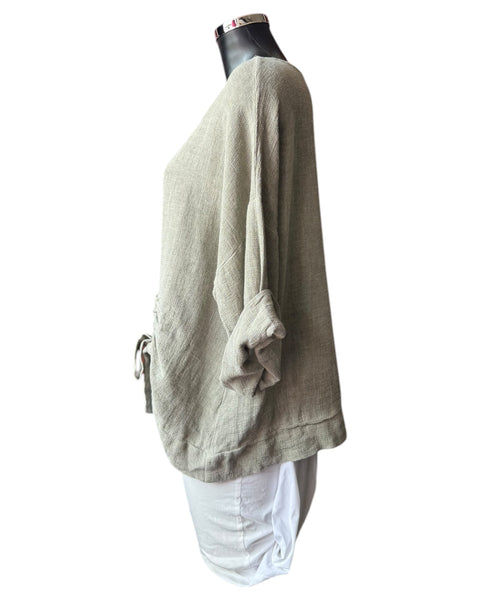 Casey range ruched side top - Khaki