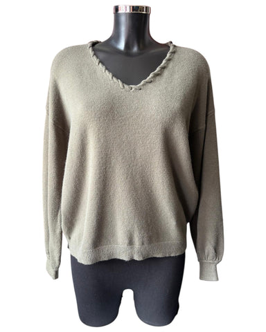 Imogen v neck super soft jumper - Khaki