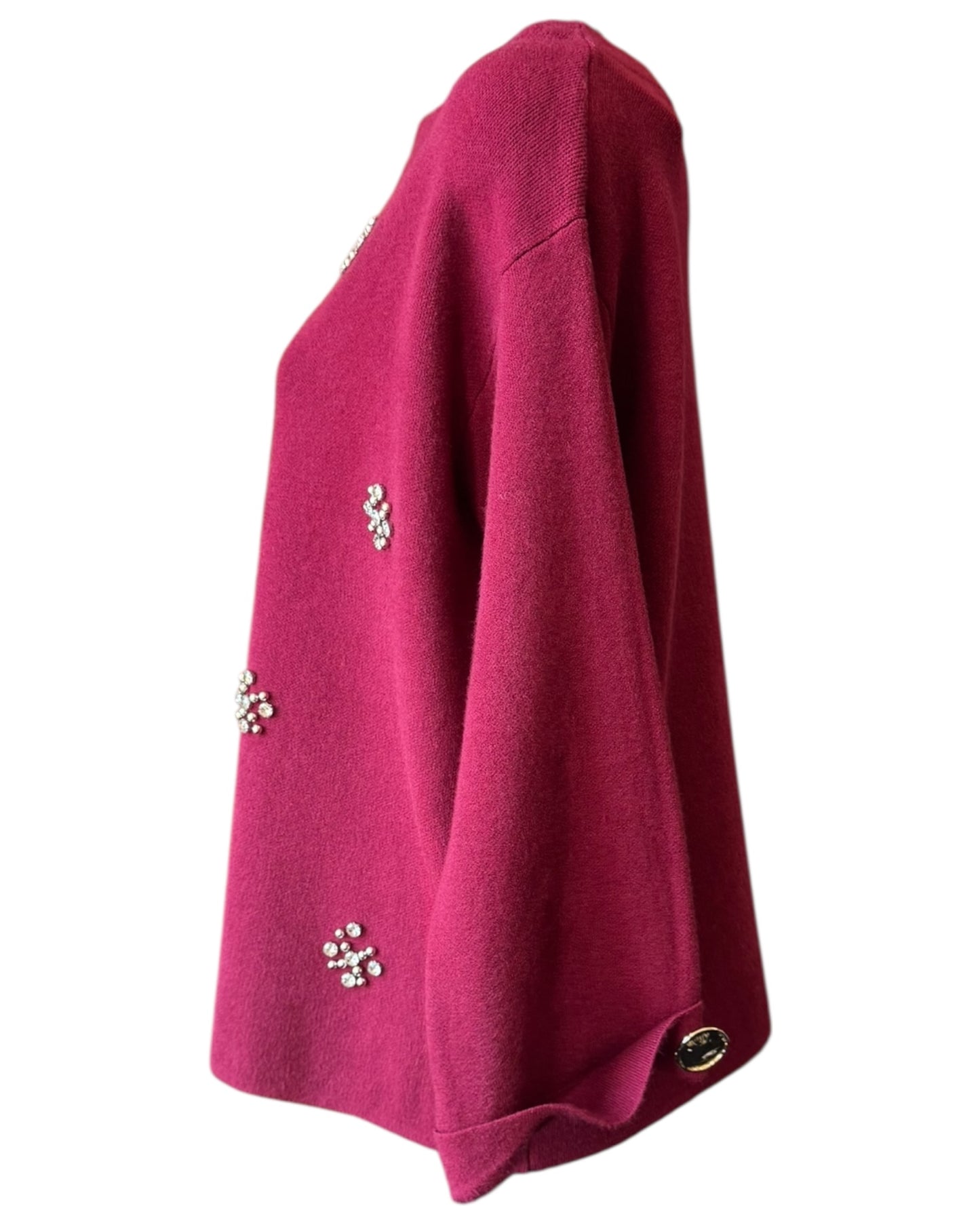 Erin embellished flower jumper - Bordeaux