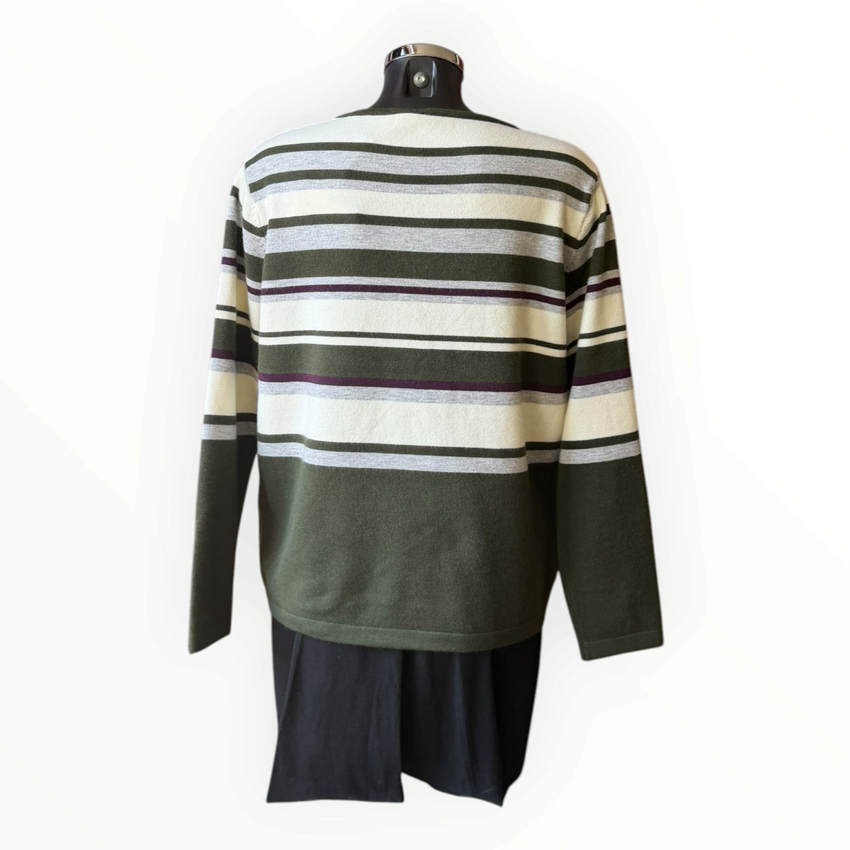 Leonie multi striped jumper - Khaki mix