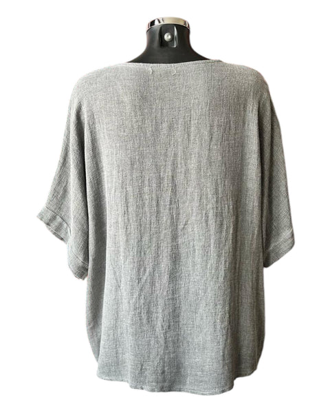 Casey range v neck twist front top - Grey