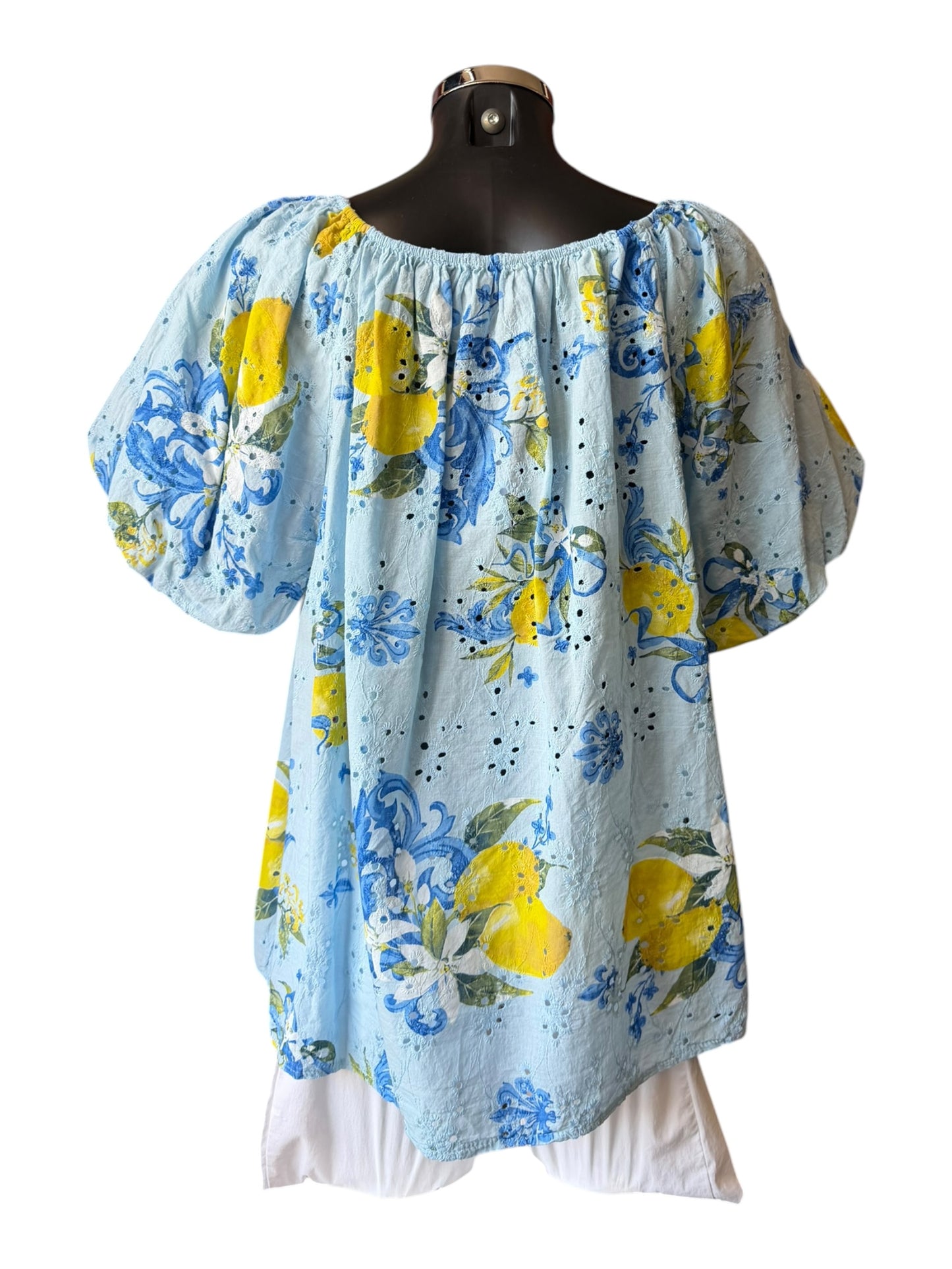 Willow lemon pattern pale blue gypsy top