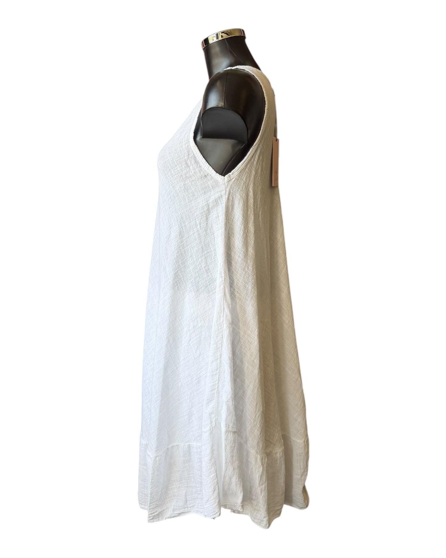 Alice sleeveless bias cut dress - White