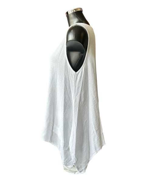 Casey range long sleeveless top - White