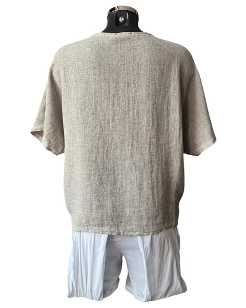 Casey range v neck ruched front top - mocha