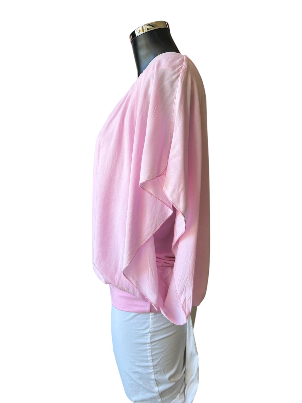 Zara elasticated hem floaty sleeve top - Pink
