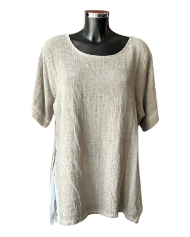 Casey range split side tunic top - Mocha