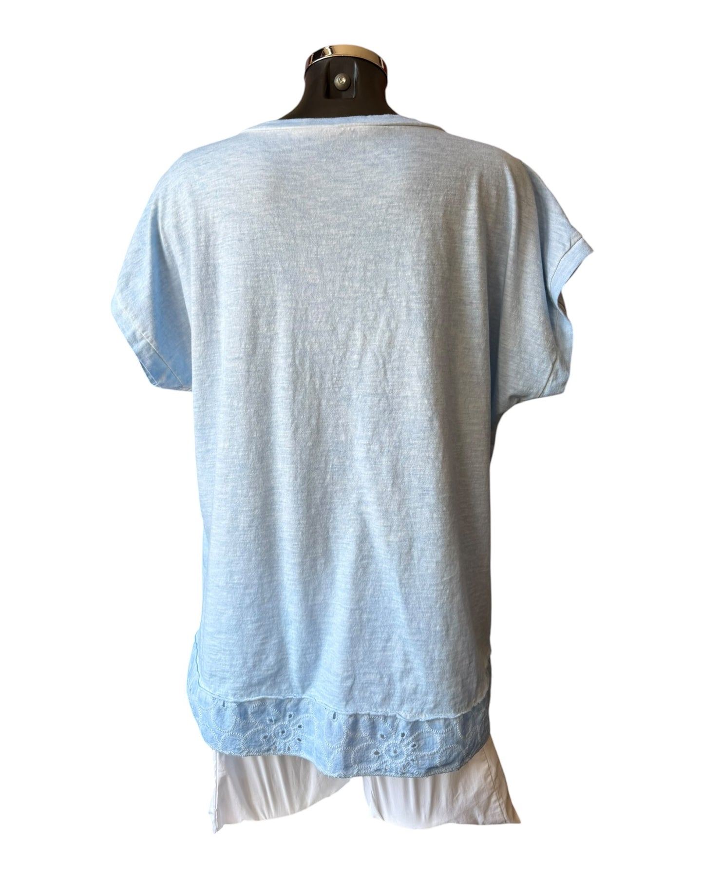 Olivia foil t-shirt heart  - Blue