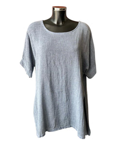 Casey range split side tunic top - Navy