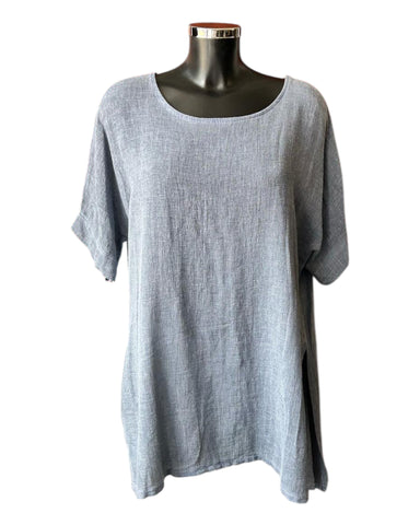 Casey range split side tunic top - Navy