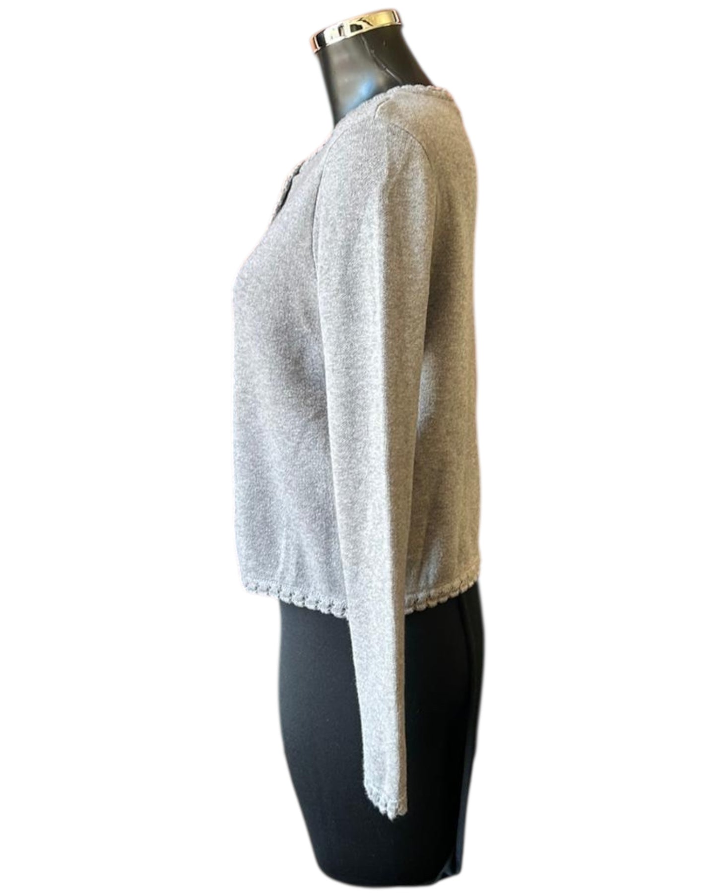 Sasha gold button cardigan - Grey