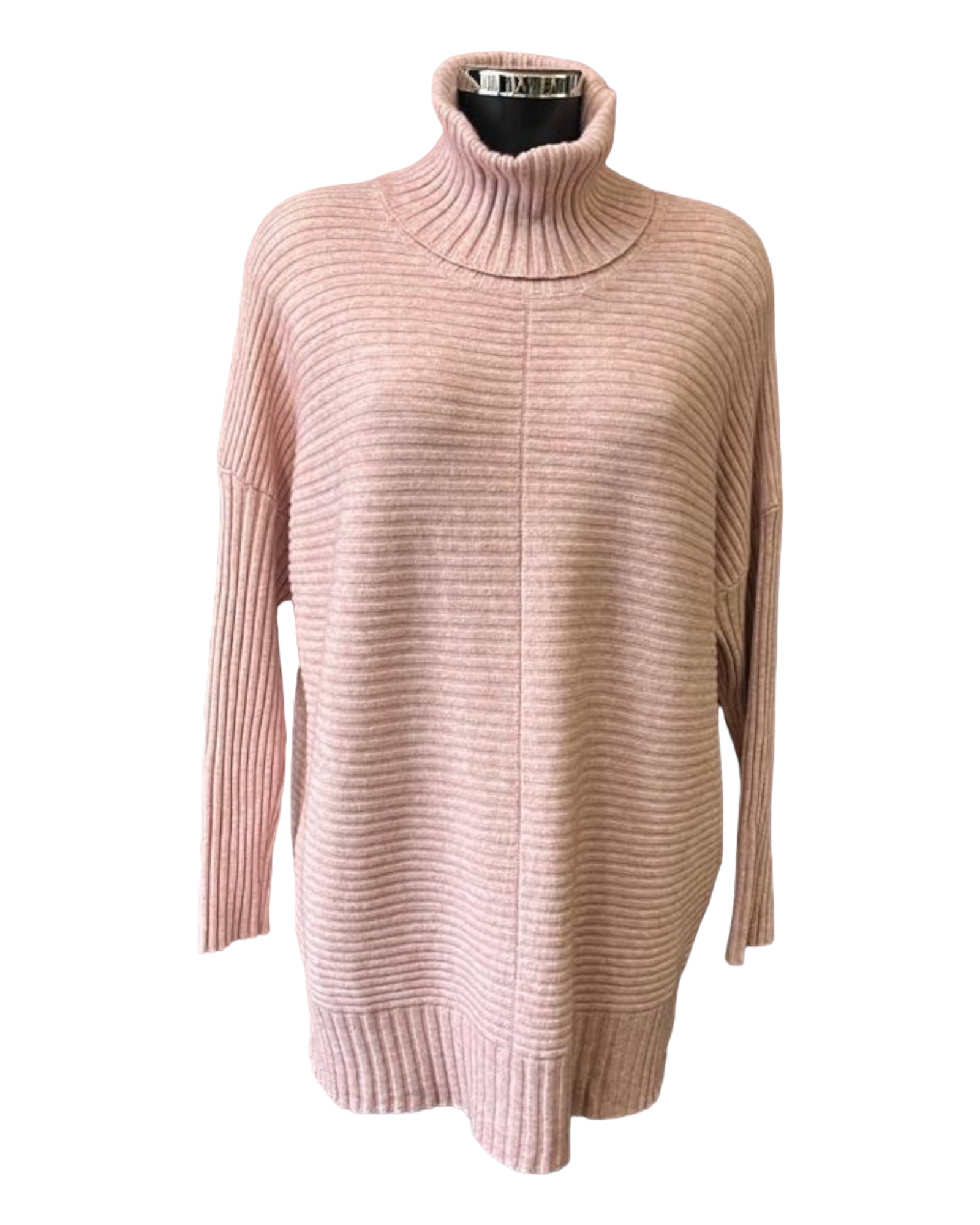 Lisa ribbed roll neck jumper - Pink