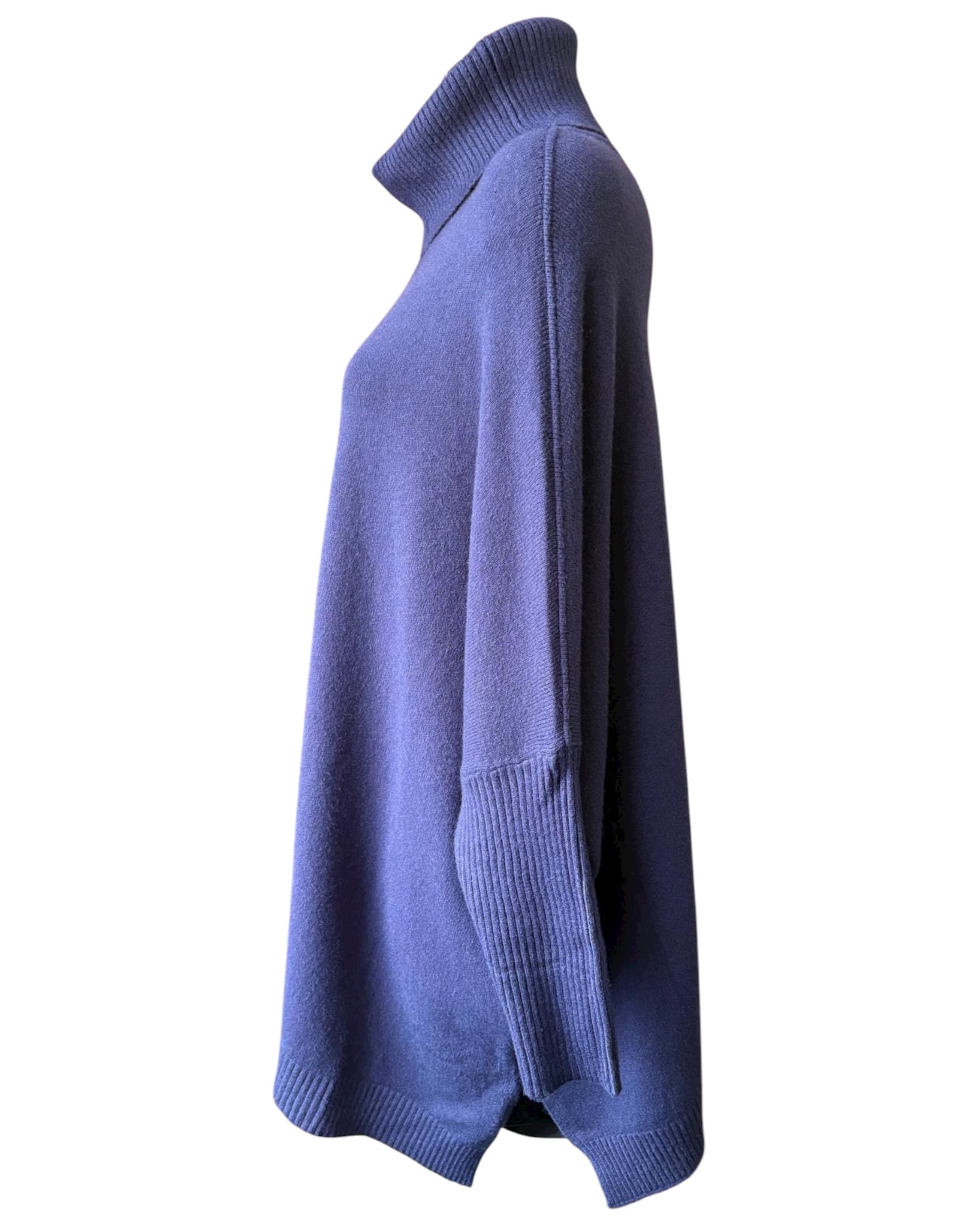 ZOE SOFT COWL NECK SWING JUMPER - NAVY