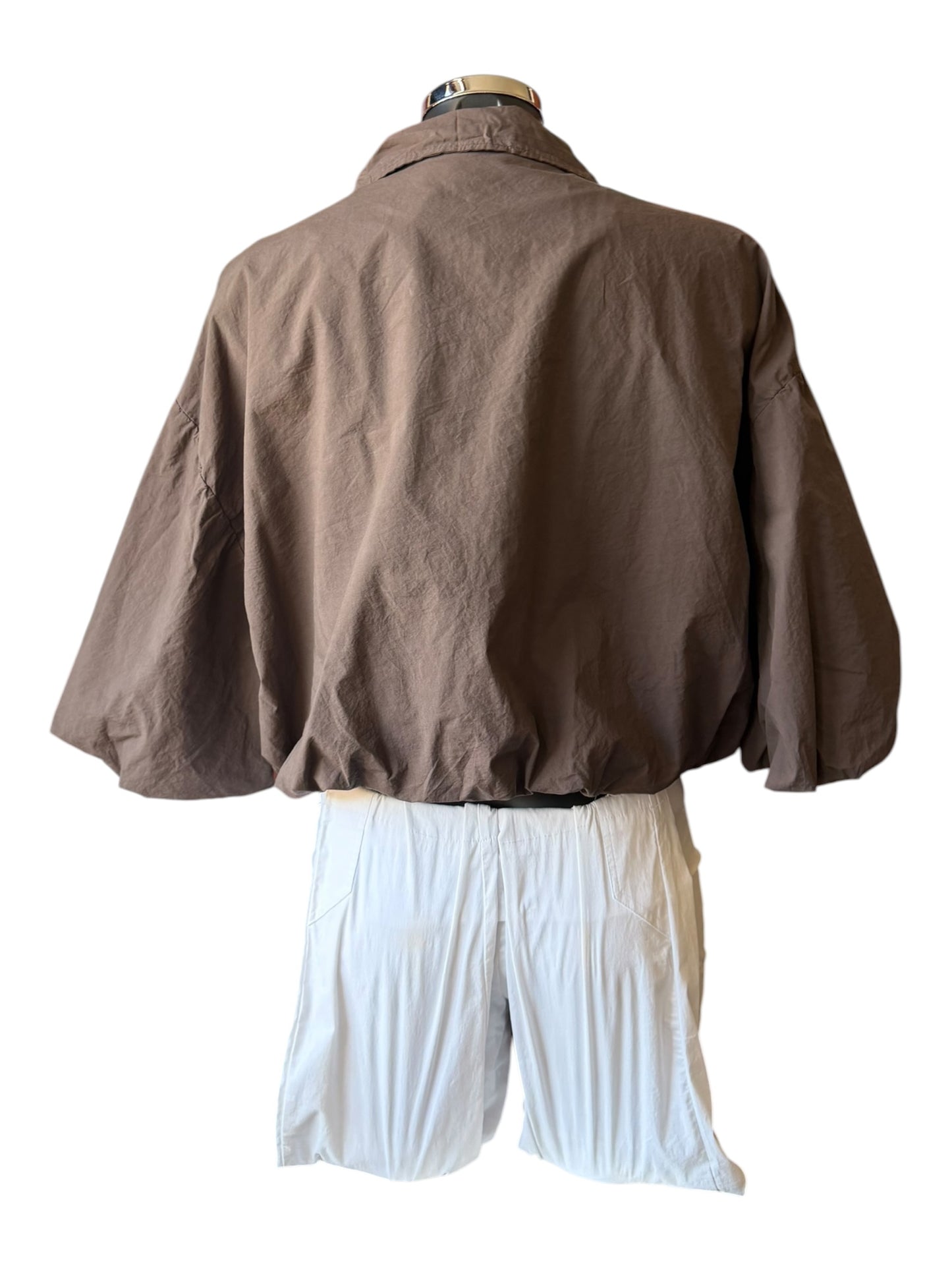 Lara bubble hem lightweight jacket - Chocolate