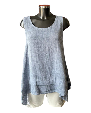 Casey range long sleeveless top - Navy