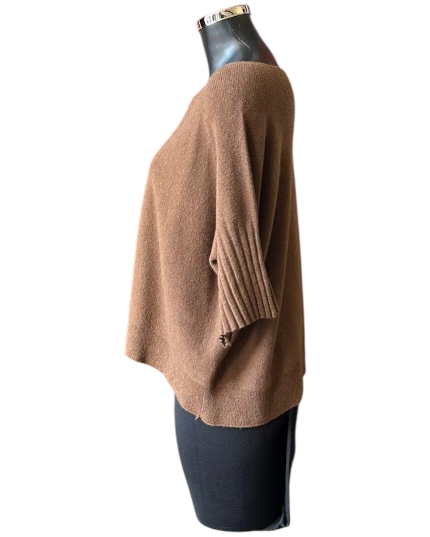 Abigail soft knit short boxy jumper - Chocolate