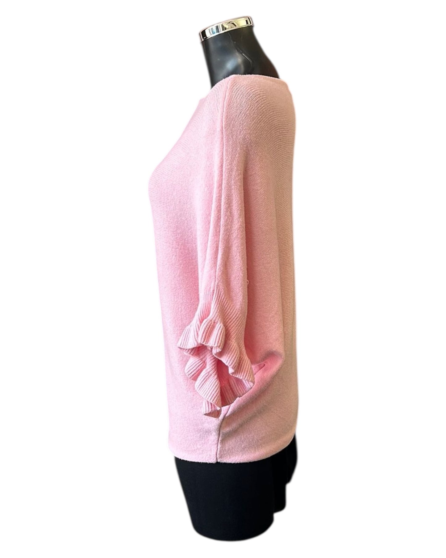 Aimee frill sleeve batwing jumper - Pink