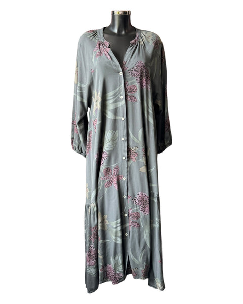 Margot floral oversized shirt dress - Grey