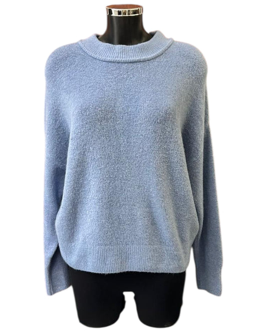 Clara soft knit round neck jumper - Denim