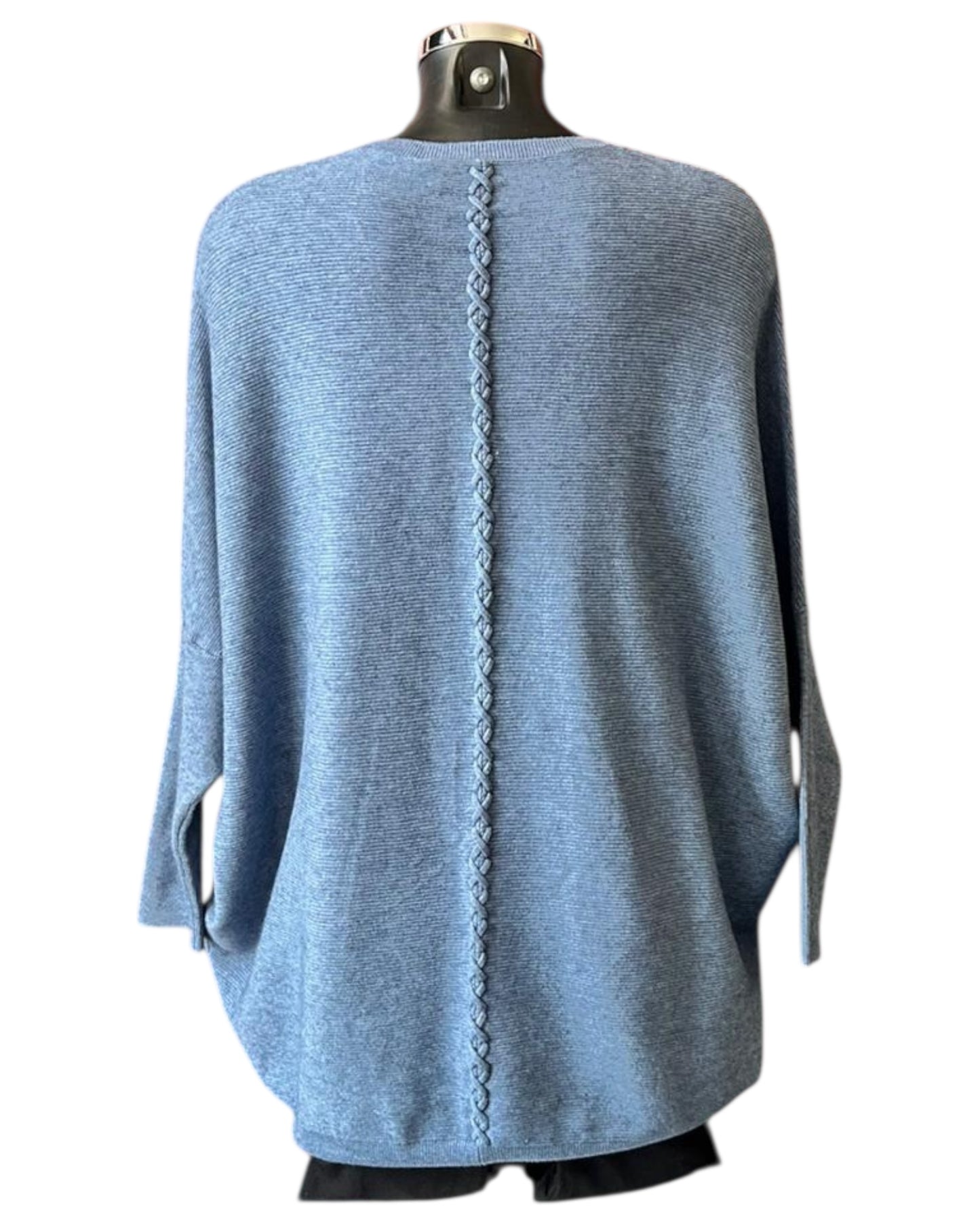 Evie plait back jumper - Denim